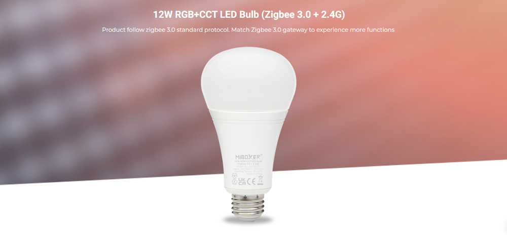 FUT105ZR 12W Zigbee 3.0 + 2.4G RGB+CCT LED Bulb
